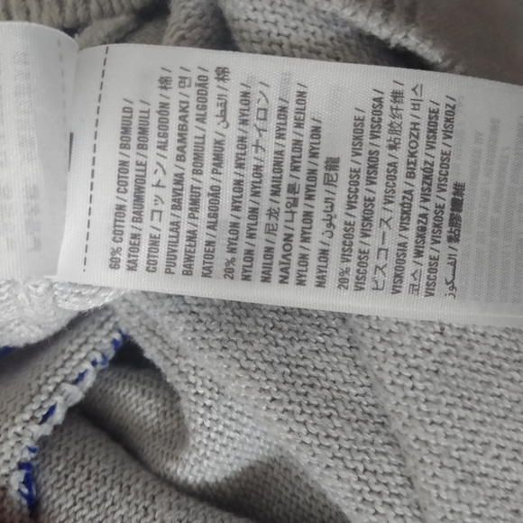 Hollister | Gray Navy Bird Knit Off The Shoulder Dolman Sweater Small - Picture 5 of 8